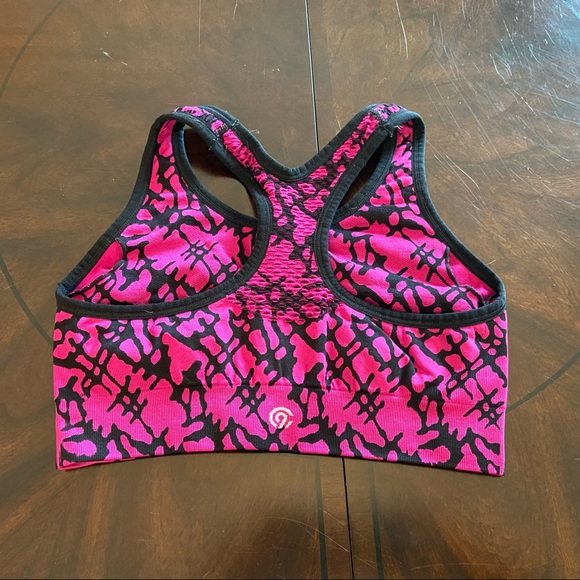 Lot of 2 Champion Sports Bra Teal & Magenta Patterned Small / Medium - Picture 5 of 6